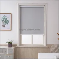 Custom Size Grey Blackout Roller Blinds Drill System Office Kitchen Bed Room Half Or Fl Shade Quality Window Drop Delivery 2021 Curtain Dr
