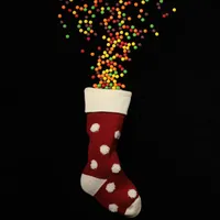 Вязаные рождественские подвесные конфеты украшения шерстяные подарочные пакеты Terry One 3D Wave Dot Рождественские носки висящие носки