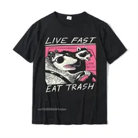 Live Fast Eat Trash Trash Camisam camisetas camisas hombre para homens tops de algodão harajuku personalizado rife 220617