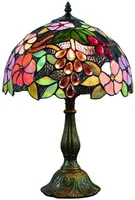 Vintage classico pastorale da 12 pollici fiori macchia di vetro tiffany lampada da tavolo ristorante camera da letto negozio negozio di comodino lampada da tavolo luce H220423