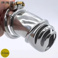 FRRK Large Male Chastity Device Metal Cock Cage Steel Penis Rings BDSM sexy Tosy for Men Prison Bird Bondage Lock Dick CBT Sleeve
