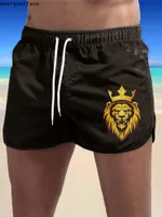 King Lion Beach Shorts 3D 온통 인쇄 된 여름 농구 보드 체육관 캐주얼 남자 Unisex Home Cargo Clothing