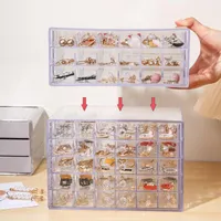 Storage Boxes & Bins Jewelry Box Organizer Earrings Necklace Watch Display Stand Velvet Drawer Transparent Acrylic