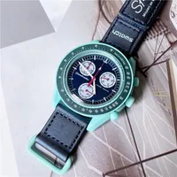 Mens Watch Bioceramic Moon Earth Watches Quartz Movement All Dial Work Chronograph Watches Mission to Mercury 42mm Nylon Strap Limited Edition Montre de Luxe
