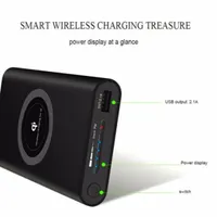 جديد 30000mAh 2.4A Qi Wireless Charger Power Bank USB Poverbank Batternal Batternal Batternal Banks Fast Charging Banks