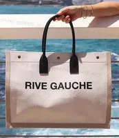 high quality luxury designer shopping bag Womens handbags Rive Gauche totes handbag summer Raffia linen Large Beach bags travel Cross body Shoulder Wallet Purses