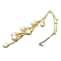 Colares pendentes jóias brancas naturais keshi pérola cz colar de corrente de cristal contas coloridas de ouro