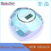 86W Nail Dryer Fast Drying Polish Gel Timer Smart Sensor With 39 Pcs Light Bead Curing Lamp Diamond Shape Manicure Tool 220708