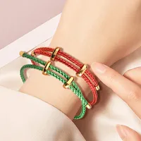 2022 fios de aço inoxidável vermelho fios de miçangas de miçangas vsco pulseira de sorte femme corda trançada jóias ajustáveis ​​bijoux amizade presentes para mulheres meninas