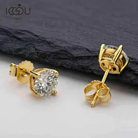Iogou Classic 925 Sterling Silver Stud -oorbellen voor vrouwen 0.5CT/1.0CT D kleur mossaniet diamant edelstenen bruiloft sieraden283x