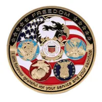 10pcs USA Navy USAF USMC Army Crafts Coast Guard American Free Eagle Totem Gold Military Medal Challenge Münzsammlung