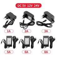 AC/DC power supply EU US UK AU Plug Universal Charger for CCTV camera 100-240V AC to 5V/12V/24V adapter for Led strip