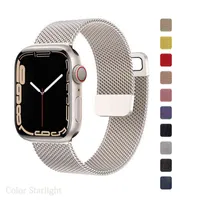 Apple Watch Band 7 45mm 40mm 38mm 42mm 41 44 mm 42mm 41 44 mm Accessorie 마그네틱 루프 금속 팔찌 Iwatch Serie 7 4 5 6 SE 3 Y220401