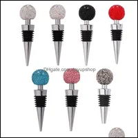 Bar Tools Barware Kitchen Dining Home Garden Diamond Wine Bottle Stoppers Tool Fashion Crystal Stopper Creative Part Dhhuc