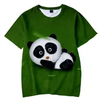 Erkek T-Shirt 2022 Hayvan Panda 3D Baskılı T-shirt Kadınlar / Erkekler Moda Rahat Harajuku Yaz Kısa Kollu Streetwear Giysileri Tops