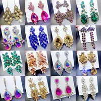 Zircon Bohemian Dangle Earrings for Women Luxury Crystal 3A Tassel Elegant Long Diamond Eartrop Whole Christmas Gift 10Pairs/L263a