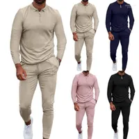 Men's Tracksuits Fashion Clothes Turn-down Collar Men Sportswear Set For Running Tracksuit