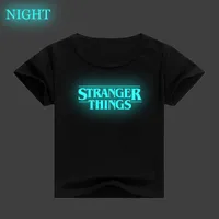 Stranger Things Print Print Luminous Camiseta Kids Baby Tshirt Summer Summer Manga Tshirts Unissex Tops camisa de fantasia Disfraz 220607