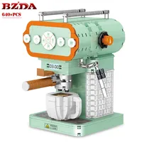 BZDA MINI BLOKKEN Creative Coffee Machine Retro Modern Machine Assembly Model Bouwstenen speelgoed voor kinderen kerstcadeaus 220701