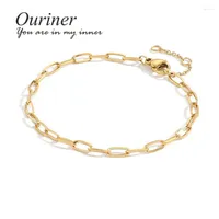 Łańcuch linków Ouriner Not Dark 316L Bransoletka ze stali nierdzewnej dla kobiet minimalistyczna biżuteria Fawn22