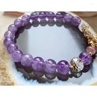 Beaded Strands Natural Semi-precious Stone Purple Crystal 8mm Bead Ladies Exquisite Bracelet Jewelry Marking Fawn22