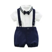 Baby clothes summer clothes men's BABY BODYSUIT cotton suit suspenders two-piece fashion trendy  1st Birthday