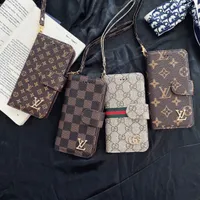 Luxury Magnetic Wallet Leather Cases Louis Vuitton LV Gucci Fall för iPhone 11 12 13 Pro Max 7G 8G X XS XR Kreditkortsplats Cover Case