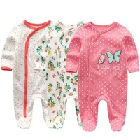 Kiddiezoom Brand Summer Baby Romper Long Sleeves Cartoon Overalls Newborn Girls Boys Clothes Cotton Roupa Infantil Pajamas