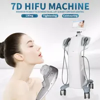 7D HIFU Ultramage SMAS Face Lift 노화 방지 기계 200000 샷 7 카트리지 고강도 초점 초음파 피부 강화 신체 슬리밍 미용실 장비