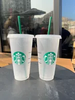 Mermaid Goddess Starbucks 24oz/710ml Plastic Mugs Tumbler Color Change Magic Original PP Reusable Clear Drinking Flat Bottom Pillar Shape Lid Straw Cups mug