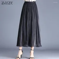 Skirts Summer Golden Yarn Fashion For Women 2022 Elastic Waist Korea Style Fairy Long Skirt Loose Casual JupeSkirts