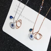 2019 Classic Evil Eye Necklace Jewelry for Women Girls Jewelry Set Silver Rose Gold 2Colors 925 Sterling Silver Plated303U