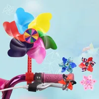 자전거 핸들 바 구성 요소 어린이 핸들 바 꽃 아이들을위한 다채로운 바람개비 풍차 장식 자전거 스쿠터 부품 액세서리