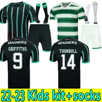 Skarpetki dla dzieci Full 22 23 Celtic Away Ajeti Turnbull piłka nożna Kyogo 2022 2023 Home Edouard Johnston Griffiths McGregor Maillots de Football Shirts