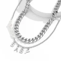 Pendant Necklaces Fashion Trendy Multilayer Hip Hop Long Chain Necklace For Women Men Jewelry Gifts Lock Accessories