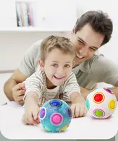 إلغاء الضغط اللغز Magic Cube Toys Rainbow Ball Press Type Floor Stand Hot Bell With Children Fun Games Toys بالجملة
