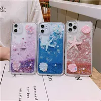 Dynamic Liquid Quicksand Starfish Back Case Full Protective Conch Phone Shell for iPhone 12 Mini 11 Pro Max XR XS 6s 8 Plus