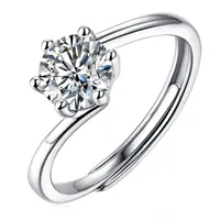 Real Moissanite Honeycomb Ring D Color 1ct 2CT Seis anéis de ponta pura 925 prata esterlina para mulheres jóias finas