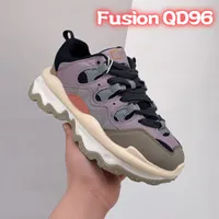 Luksusowe Fusion QD96 Kobiety Dorywczo Designer Buty Czarny Biały Szary Purpurowy Najwyższej Jakości Kobiet Sneaker Moda Trenerzy Niski Sneakers US 5.5-8