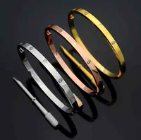 4 mm di moda sottile 2021 braccialetti in acciaio in acciaio amore bracciale oro rosa bracciali da donna uomo a vite coppia di bracciale gioiello bracciale