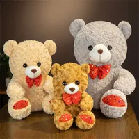 35-50 cm mooie teddybeer pluche speelgoed gevulde zacht dier met boog kawaii poppen voor kinderen baby kinderen valentijn cadeau