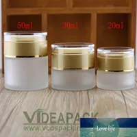 50pcs 20 g 30 g 50g Cream frosted glass jar empty bottles container cosmetic plastic screw cap291h