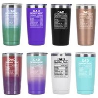 12OZ Tumblers DAD Nutrition Facts Mugs Gradient Stainless Steel Wine Glass Water Bottle Gift Vacuum Insulation Cup Unbreakable Coffee Beer Drink Ware Cups B8113