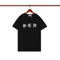 남성 디자이너 의류 유명한 남성용 고품질 티셔츠 편지 문자 라운드 목 목걸이 검은 흰색 패션 남자 여자 T 셔츠