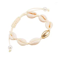 Urok bransoletki sprzedają ręcznie robioną bransoletę skorupkową Boho plażę naturalną konch morską koraliki kobiety biżuterii