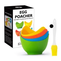 Egg Tools Non Stick with Ring Standers Microwave Silicone Cups Egg Boiler