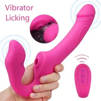Masajeador de juguetes sexuales 10 velocidades CLITORIS Sucker G-Spot Vibrator doble coneño Masturbación Femenina Masturbación Juguetes para mujeres Tienda de parejas