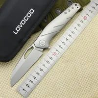 LOVOCOO APOLOGIST flip folding knife S35VN blade titanium handle camping hunting pocket knife outdoor survival tactics EDC tools2492