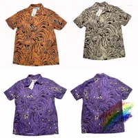 Мужские футболки летнее стиль тигр Wacko Maria рубашка для мужчин женские гавайские футболки Top Topemen's Whit22