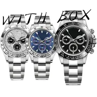 Selbsterwinkelung von Premium-Männern 40-mm-Uhr mit Gehäuse, schwarze Keramikblüne, weißes Scheibenarmband, Faltverschluss, wasserfeste Super-Lumin-Saphir-Uhren